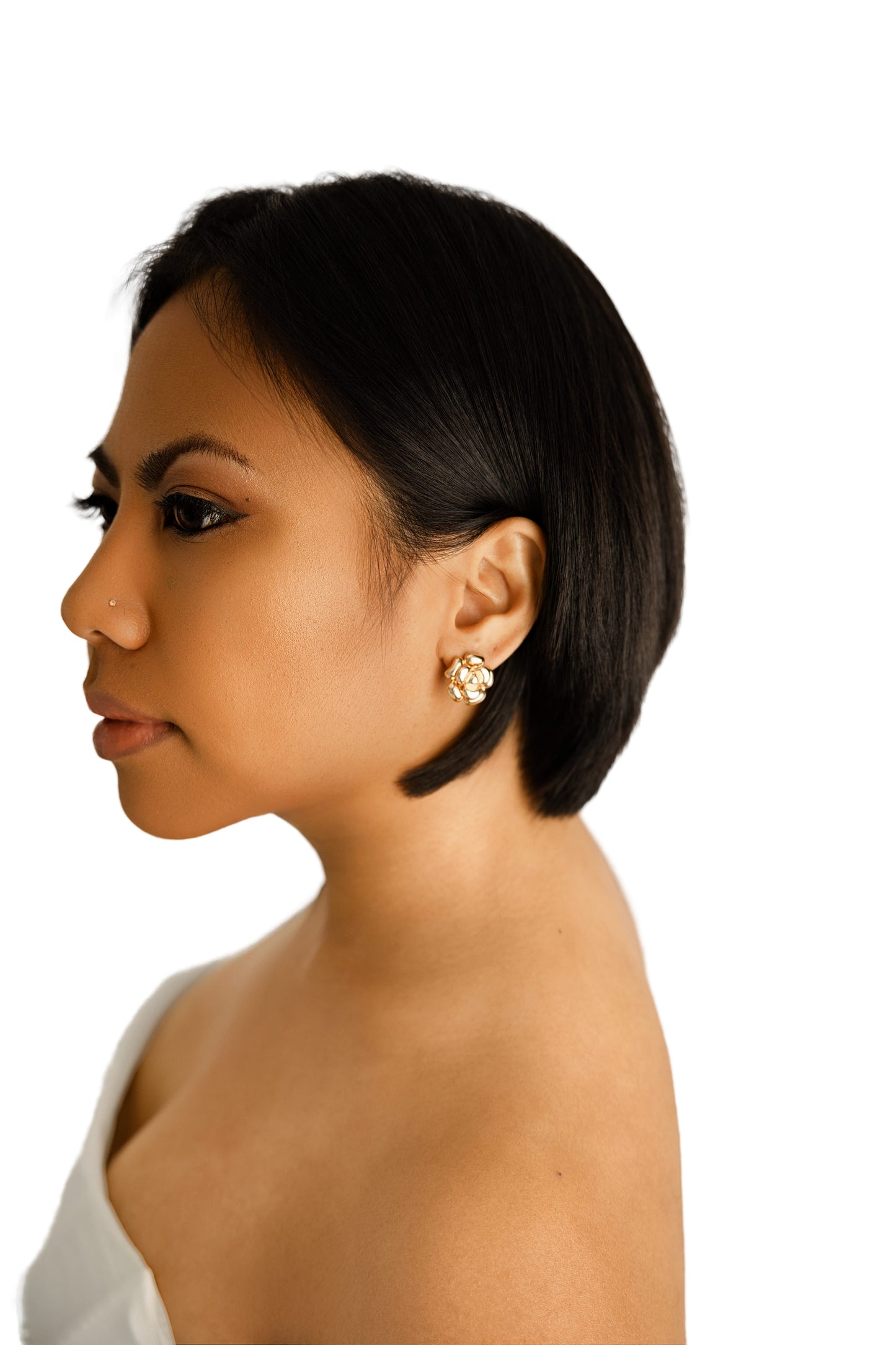 Grand Camellia Flower Earrings