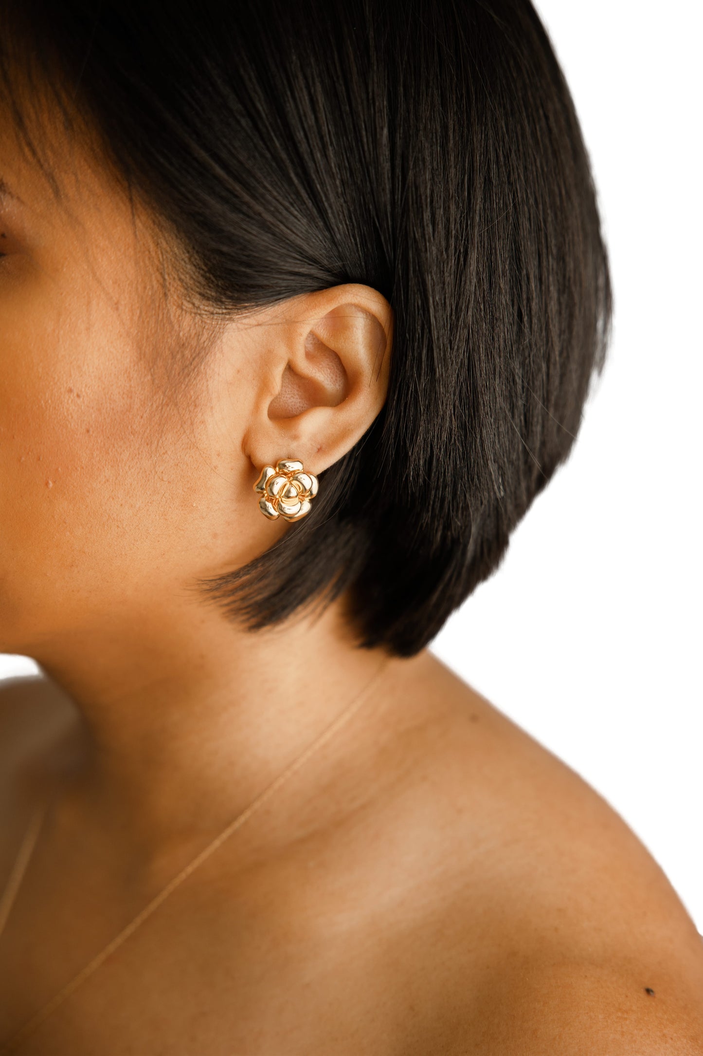 Grand Camellia Flower Earrings