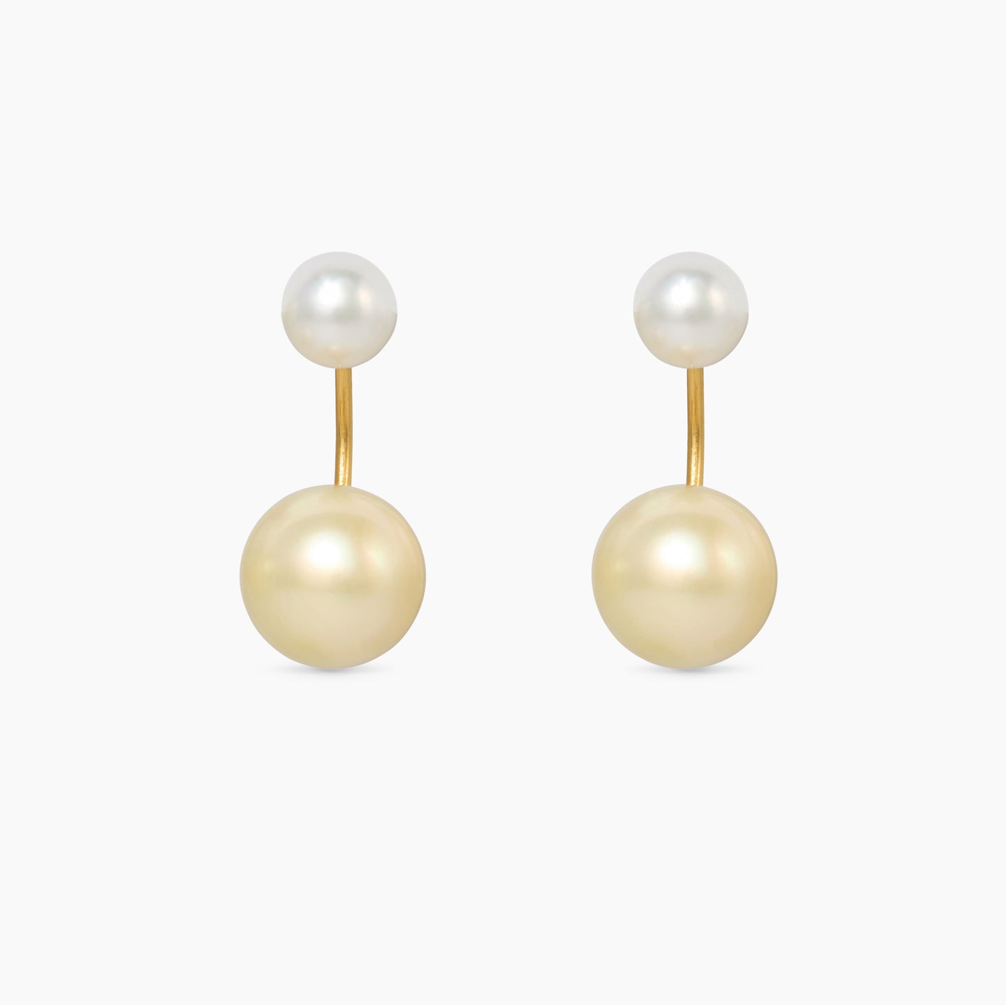 Ophelia Curved South Sea Pearl Earrings with gold