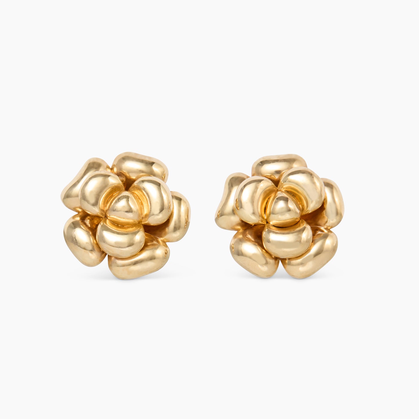 gold earrings flower