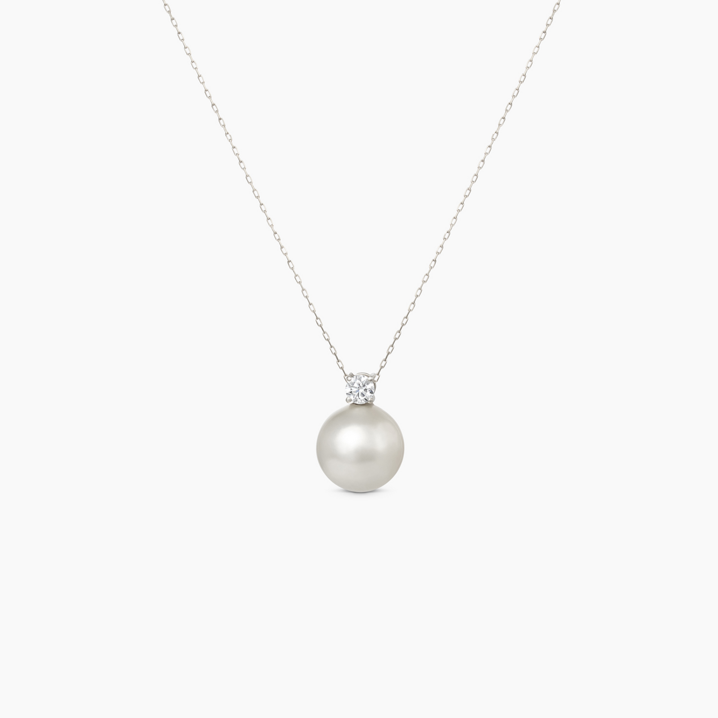 Elsa South Sea Champagne Pearl with Solitaire white Diamond Necklace