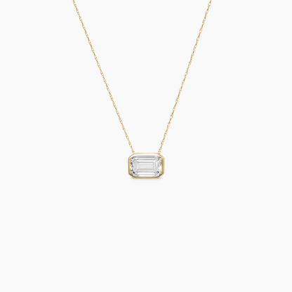 Erika Emerald Cut Bezel Diamond Pendant