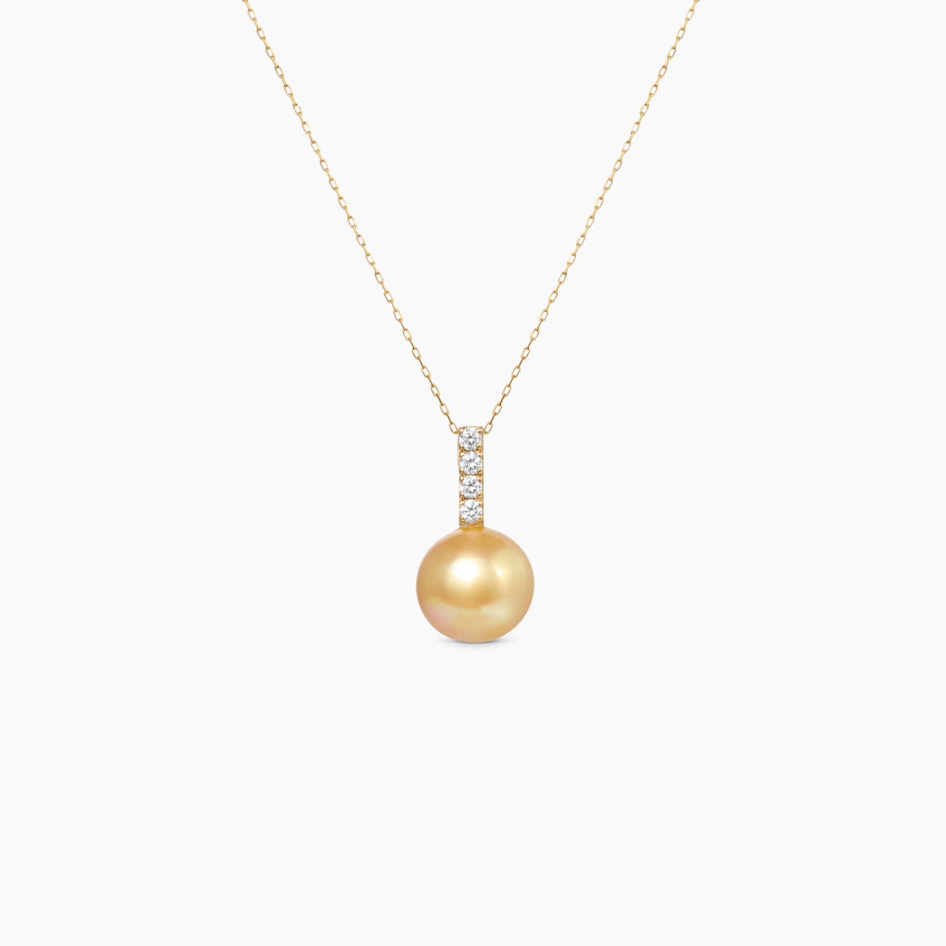 Leia South Sea Champagne Pearl 4diamond pendant