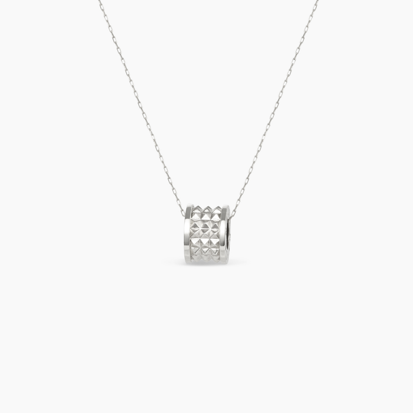 Maya Personalized Three-Tier Pyramid Spiked white Pendant