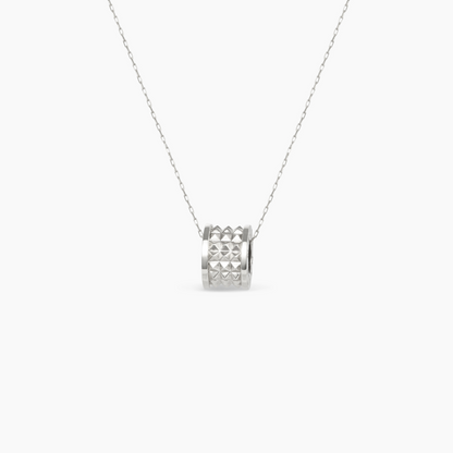 Maya Personalized Three-Tier Pyramid Spiked white Pendant